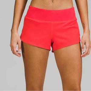 Carnation Red Speed Up Low-Rise Lined Short 2.5"